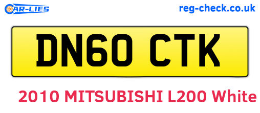 DN60CTK are the vehicle registration plates.