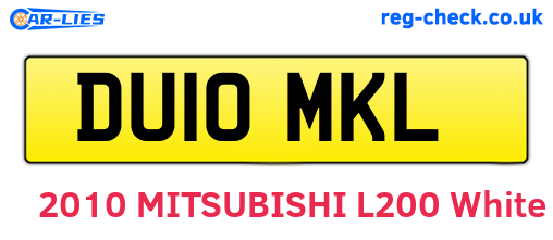 DU10MKL are the vehicle registration plates.