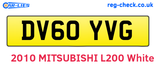DV60YVG are the vehicle registration plates.