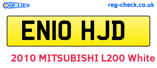 EN10HJD are the vehicle registration plates.