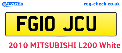 FG10JCU are the vehicle registration plates.