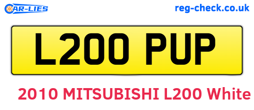 L200PUP are the vehicle registration plates.