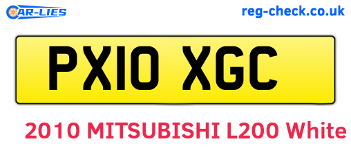 PX10XGC are the vehicle registration plates.