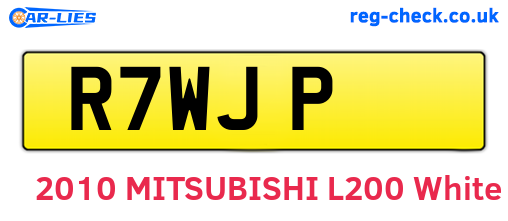 R7WJP are the vehicle registration plates.