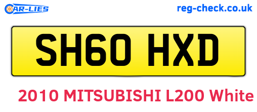 SH60HXD are the vehicle registration plates.