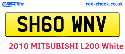 SH60WNV are the vehicle registration plates.