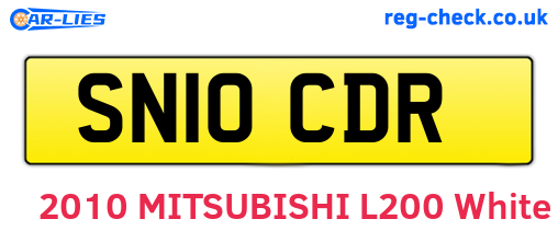 SN10CDR are the vehicle registration plates.