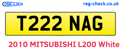 T222NAG are the vehicle registration plates.