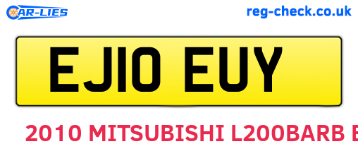 EJ10EUY are the vehicle registration plates.