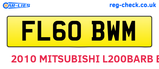 FL60BWM are the vehicle registration plates.