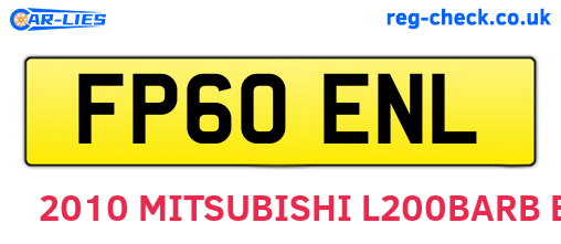 FP60ENL are the vehicle registration plates.
