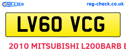 LV60VCG are the vehicle registration plates.