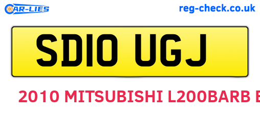 SD10UGJ are the vehicle registration plates.