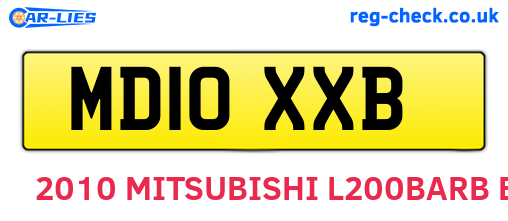 MD10XXB are the vehicle registration plates.