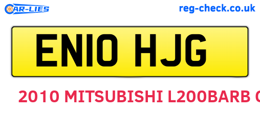 EN10HJG are the vehicle registration plates.