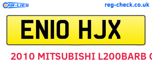 EN10HJX are the vehicle registration plates.
