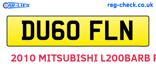 DU60FLN are the vehicle registration plates.
