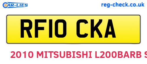 RF10CKA are the vehicle registration plates.