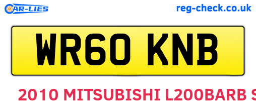 WR60KNB are the vehicle registration plates.