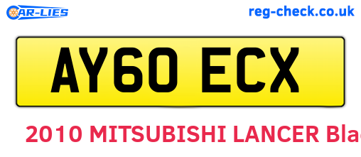 AY60ECX are the vehicle registration plates.