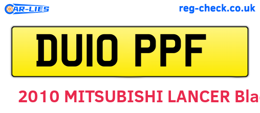 DU10PPF are the vehicle registration plates.