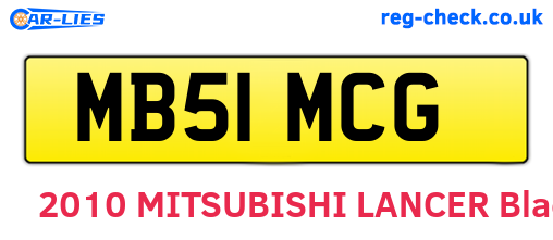 MB51MCG are the vehicle registration plates.