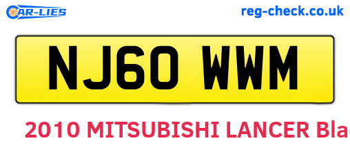NJ60WWM are the vehicle registration plates.