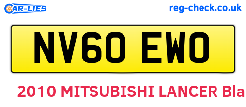 NV60EWO are the vehicle registration plates.