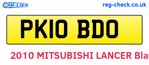 PK10BDO are the vehicle registration plates.