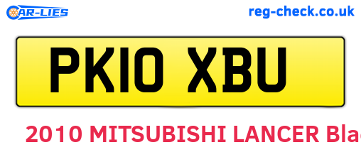 PK10XBU are the vehicle registration plates.