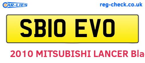 SB10EVO are the vehicle registration plates.
