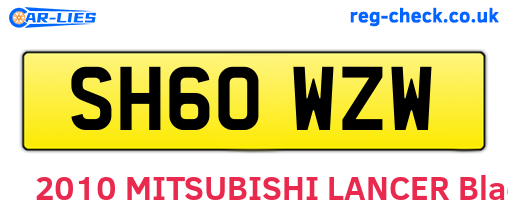SH60WZW are the vehicle registration plates.