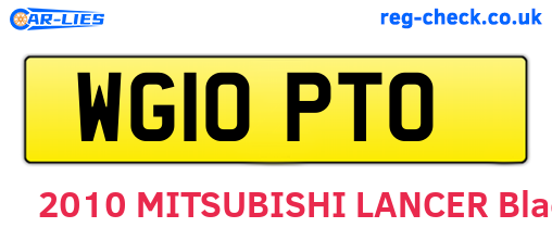 WG10PTO are the vehicle registration plates.