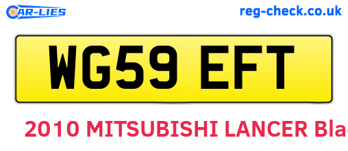 WG59EFT are the vehicle registration plates.