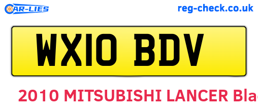 WX10BDV are the vehicle registration plates.