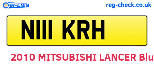 N111KRH are the vehicle registration plates.