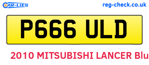 P666ULD are the vehicle registration plates.