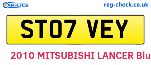 ST07VEY are the vehicle registration plates.
