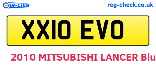 XX10EVO are the vehicle registration plates.