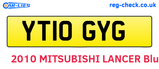 YT10GYG are the vehicle registration plates.