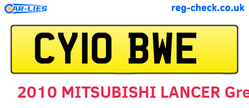 CY10BWE are the vehicle registration plates.