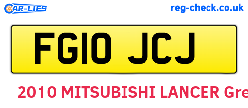 FG10JCJ are the vehicle registration plates.
