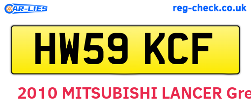 HW59KCF are the vehicle registration plates.
