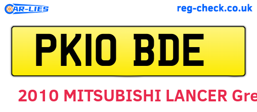 PK10BDE are the vehicle registration plates.