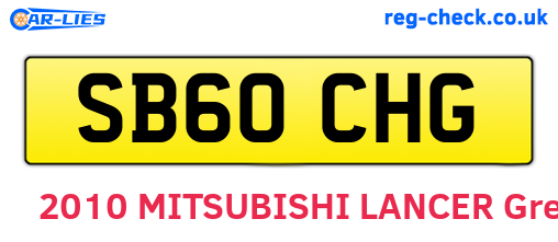 SB60CHG are the vehicle registration plates.