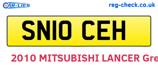 SN10CEH are the vehicle registration plates.