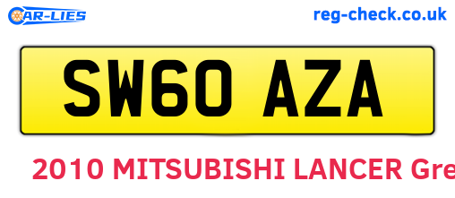 SW60AZA are the vehicle registration plates.