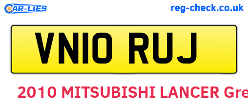 VN10RUJ are the vehicle registration plates.