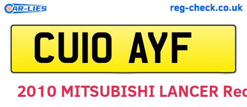 CU10AYF are the vehicle registration plates.