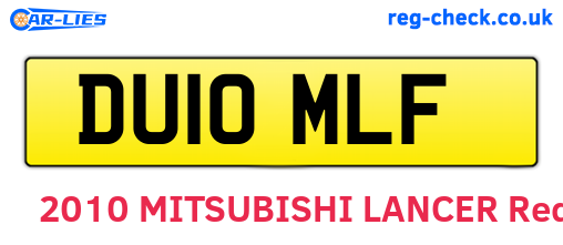 DU10MLF are the vehicle registration plates.